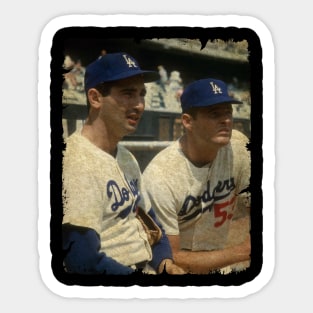 Sandy Koufax and Don Drysdale in Los Angeles Dodgers Sticker